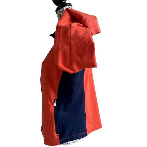 Womans L-RL active wear, Ralph Lauren active jacket Orange & Navy zip sweater - Picture 9 of 12